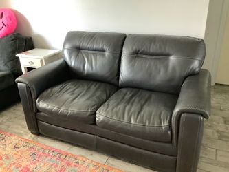 Leather love seat