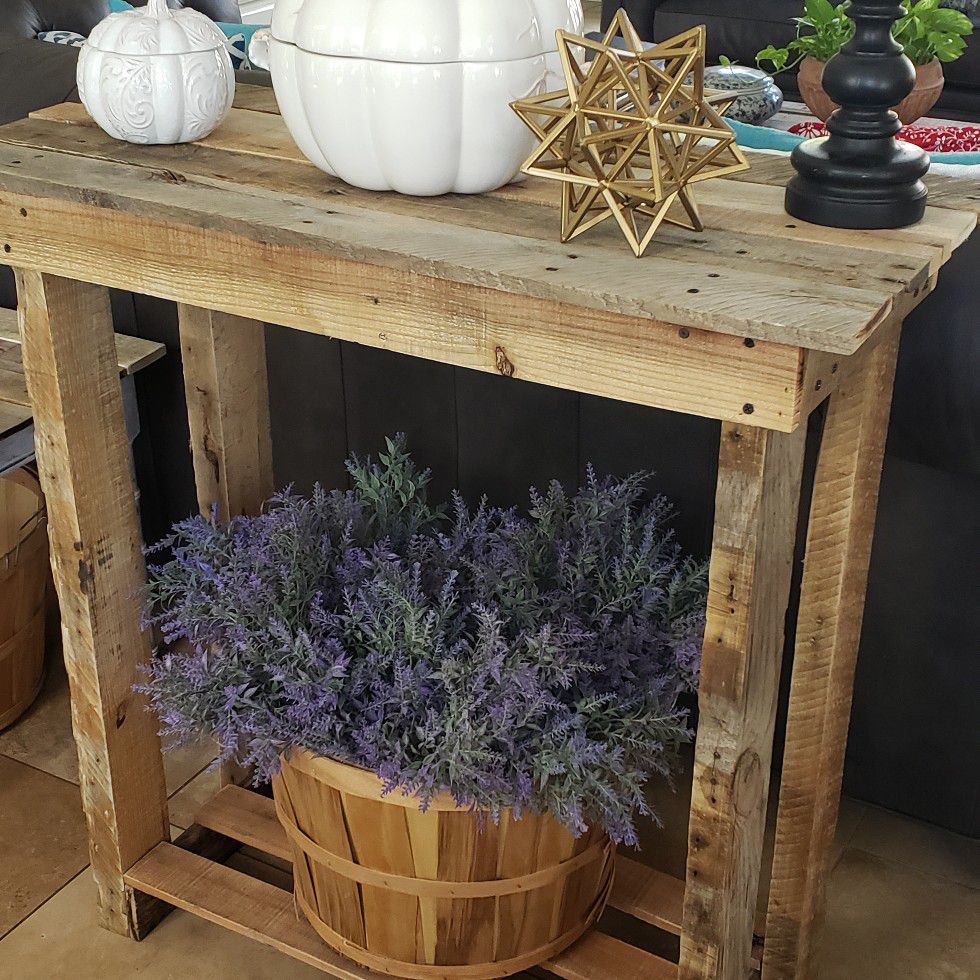 Rustic reclaimed wood console hall kitchen island table