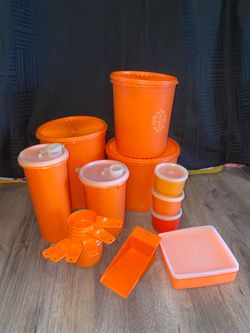 Orange set of Tupperware
