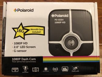 Polaroid Full HD Dash Cam w/Night Vision, SD card & Mount (Silver)