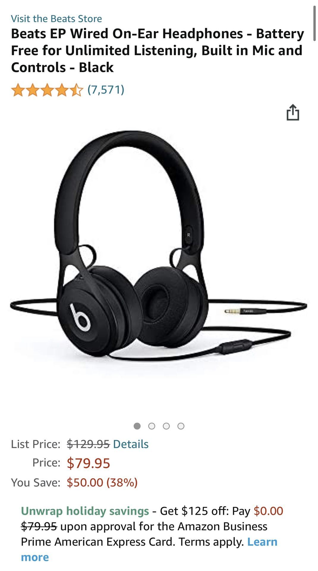 Beats EP Wired On Headphones Black