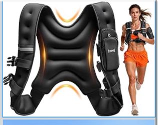New Renoj Weighted Vest for Women Men:12lb Fixed Weights for Walking, Running, Training, Exercise, Weight Loss - With Reflective Strips and Storage Po