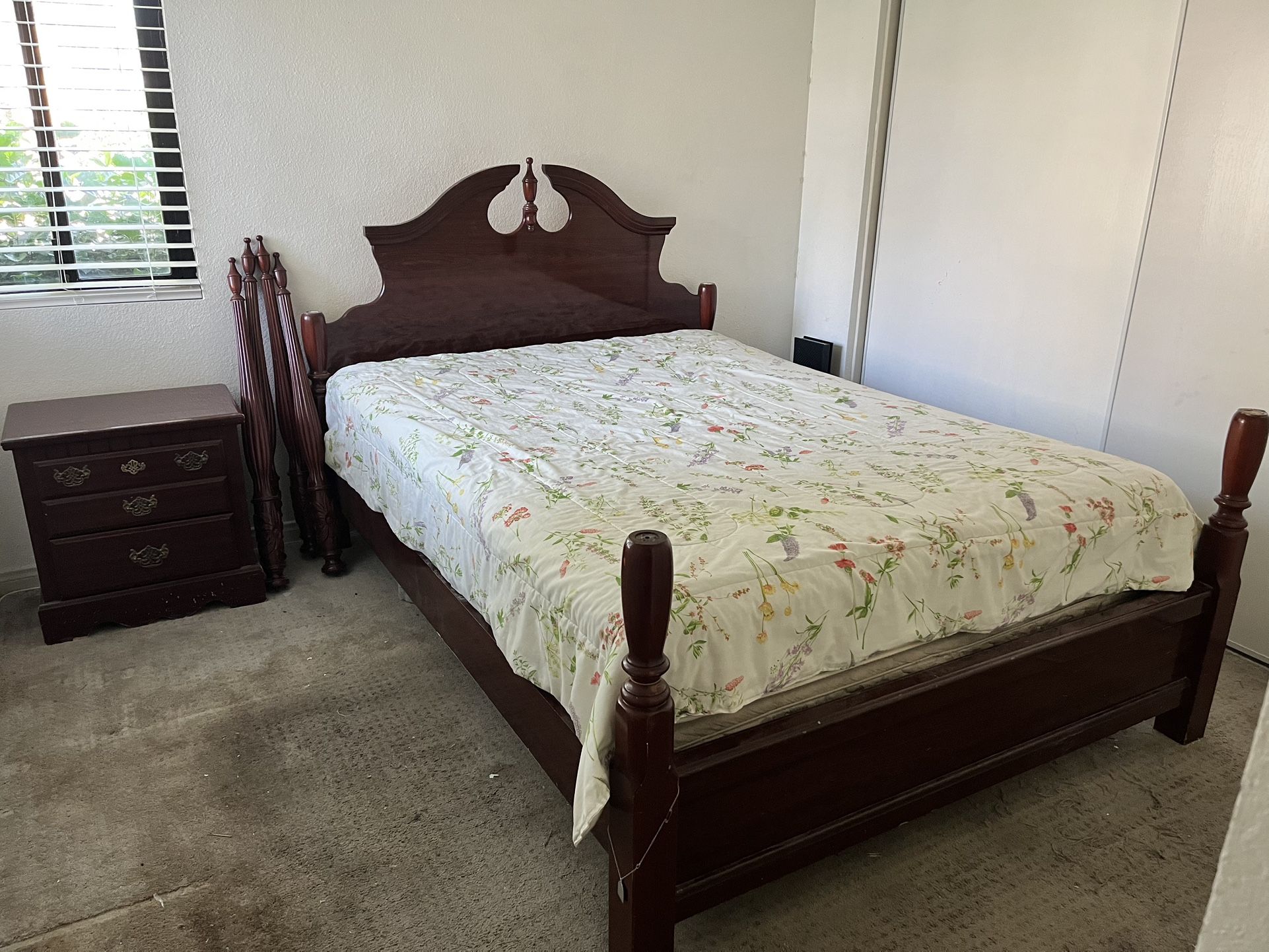 King Bed Frame With End Table