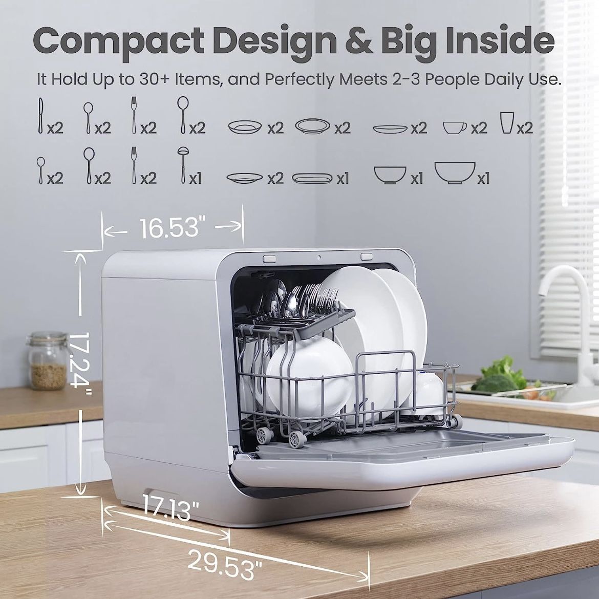 COMFEE' Portable Mini Dishwasher Countertop with 5L Built-in Water Tank for Apartments & RVs No Hookup Needed $299