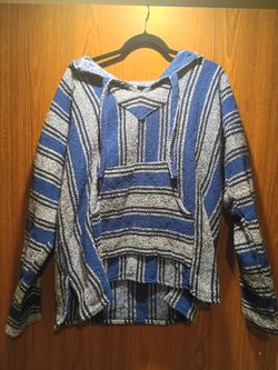 XL hoodie blue and white