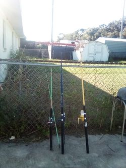 Lot of 3 Fishing Rods with Reels