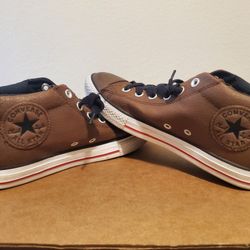 Converse All Star Brown Leather Shoes  YOUTH 