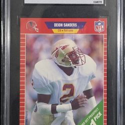 1989 Pro Set Deion Sanders Rookie Card Graded SGC 7