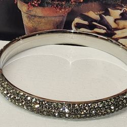 #2399, SIGNED BELLA CRYSTALLA, REAL CRYSTAL STONES, BANGLE, STAINLESS STEEL.  