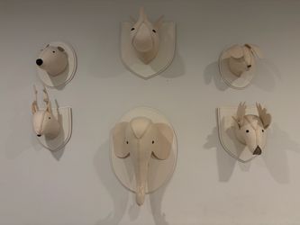 RH animal felt head wall art