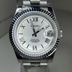 Seiko Mod Date Just Nh35 Watch President Bracelet 