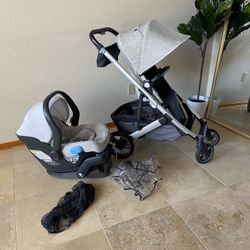 Uppababy Cruz V2 Stroller With Car Seat Beige