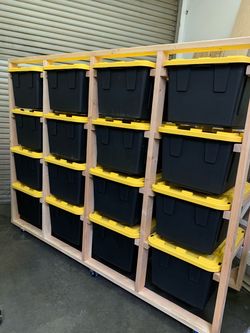 Storage Shelving Rack For 27 Gallon Plastic Bins On Wheels Delivery Available!