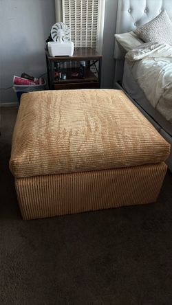Mustard Yellow Corduroy Ottoman