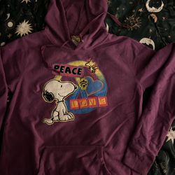 Peanuts Big Girls  Fleece  Pullover Hoodie 