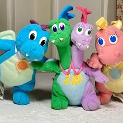 3 Flying Dragon Tales Plush Dragons Cassie, Ord And Zak & Wheezie! Collectible!