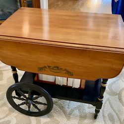 Vintage Ethan Allen Hitchcock Drop Leaf Tea Cart/Bar Cart