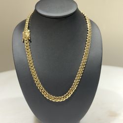 10mm 14kt Gold Over Silver Cuban Link Chain