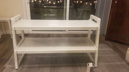 Wood cabinet painted white