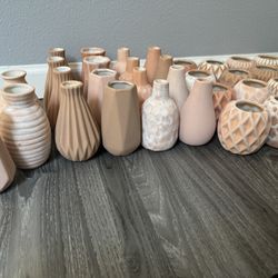 Hand Painted Ceramic Bud Vases - Wedding