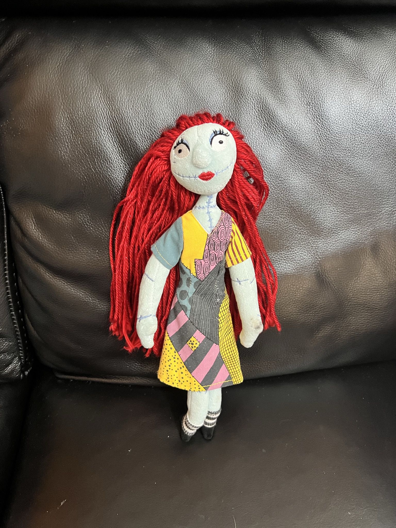 Disney Parks Nightmare Before Christmas Sally Plush Doll 12” Yarn Hair vintage