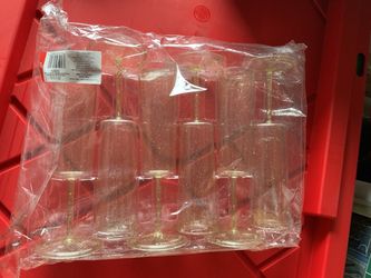6 glittery champagne flutes