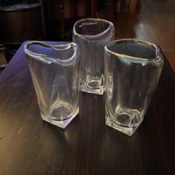 Vintage Handmade Unusual Glasses W Gold Rim 