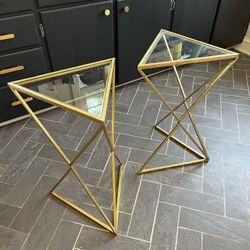 Gold/Glass Nightstands 