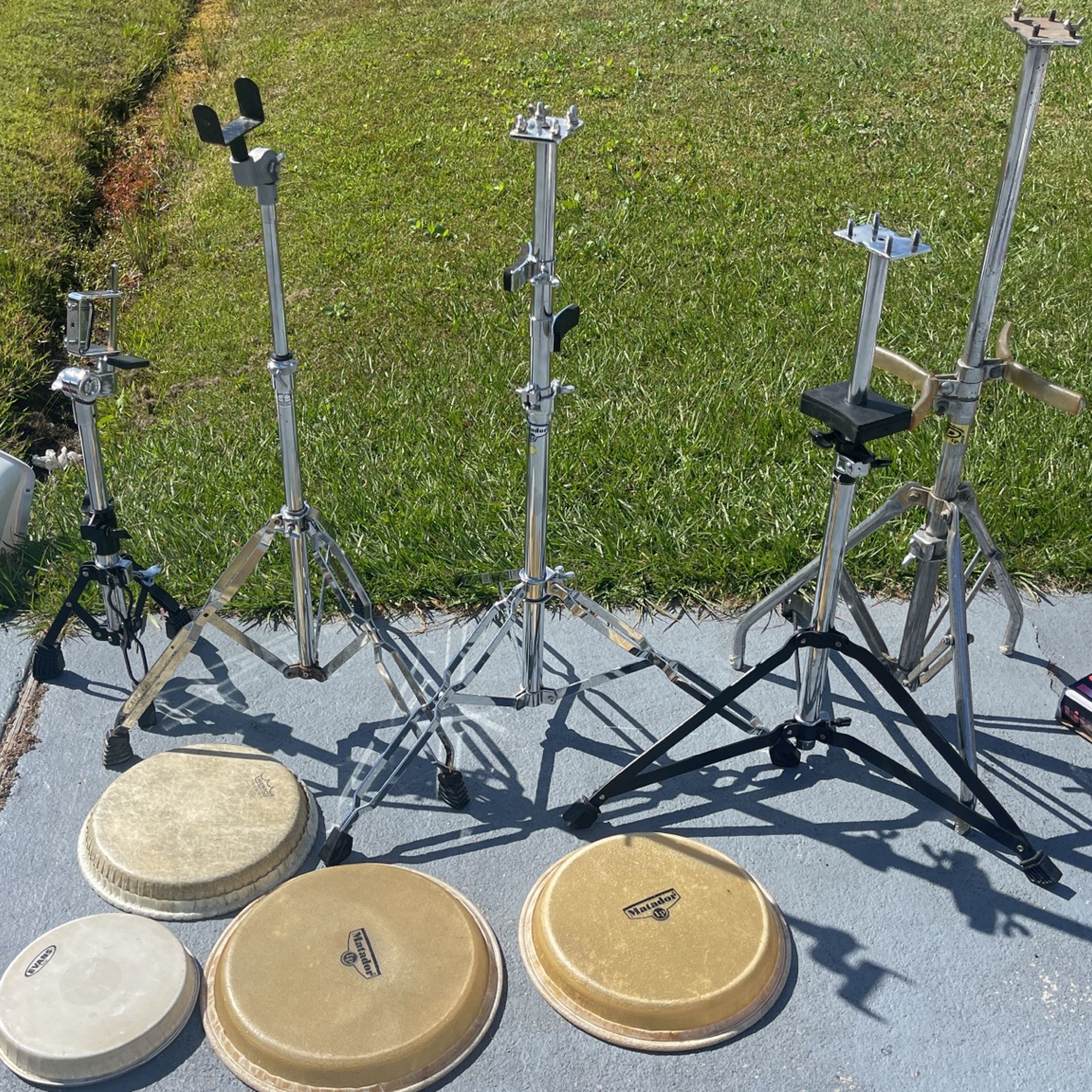 3 Congas Stands 2 Bongo Stands And Conga N Bongo Skins for Sale in Kissimmee, FL OfferUp