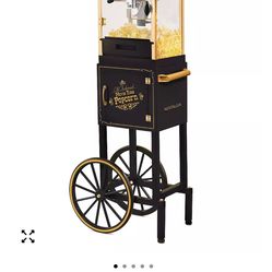 Vintage Nostalgia Popcorn Machine w/ Cart – Movie Theater Style – Works