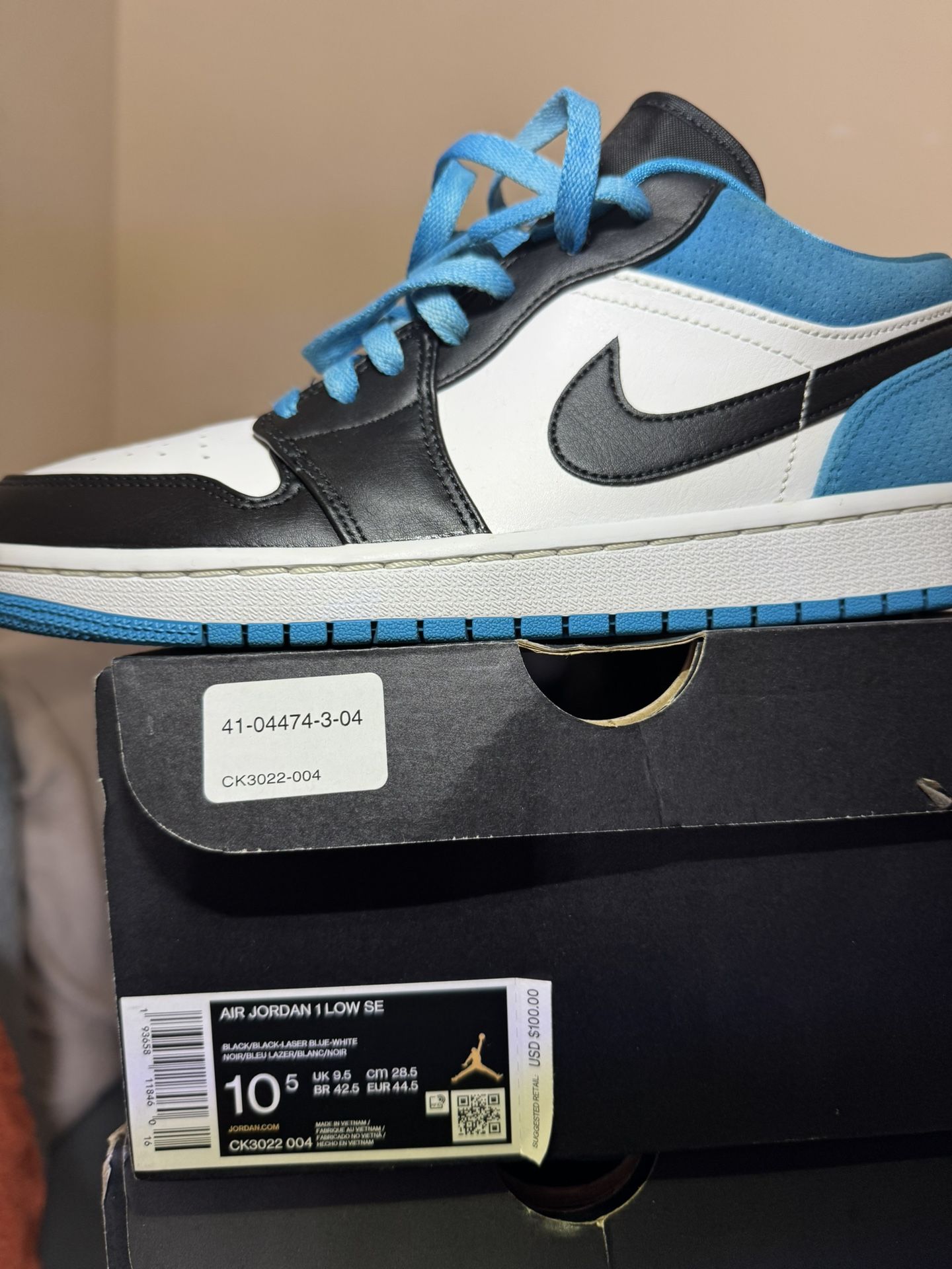 Jordan 1 Low Laser Blue 10.5