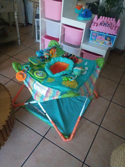 Pop N Jump portable owl forest infant jumper