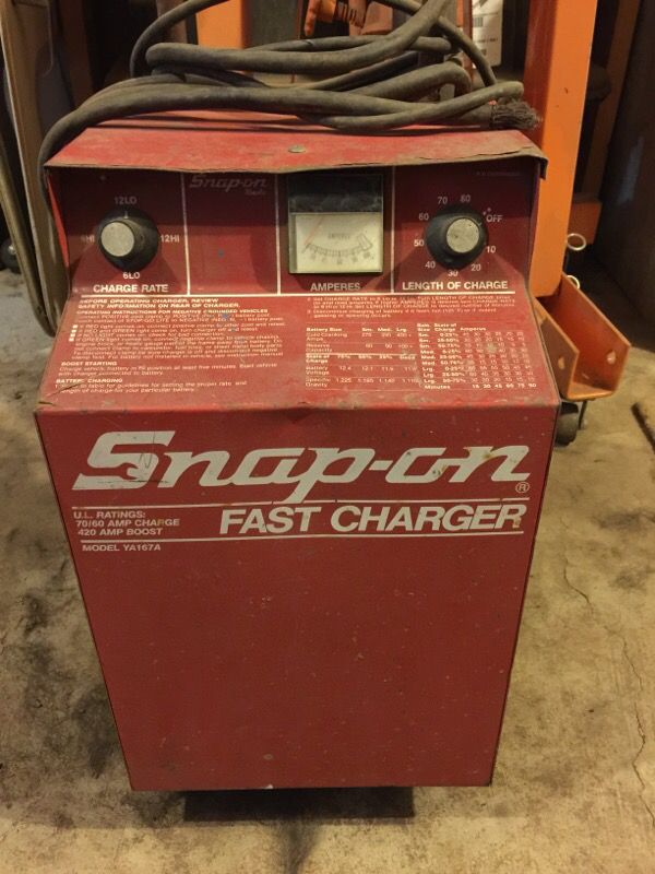 Snap-On car battery charger