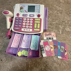 Vintage 1999 Mattel Barbie “Shop With Me” Cash Register - w/ Cash Coins Cards