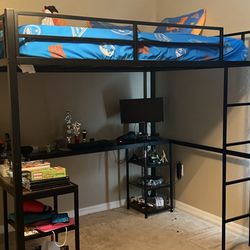 Kids Bed + Mattress With Desk For Sale 