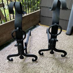 Antique Fiddlehead Andirons 