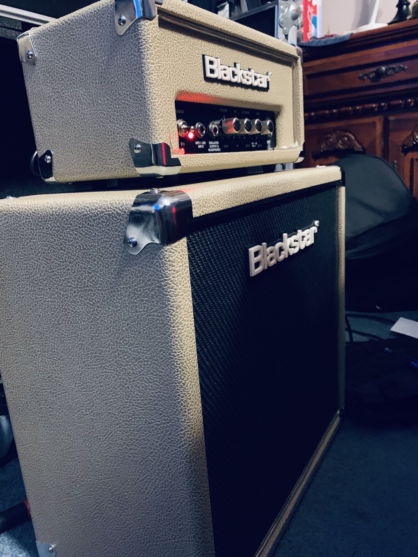Blackstar limited Edition Blonde HT1-RH head and matching HT-112 Cabinet trade or $