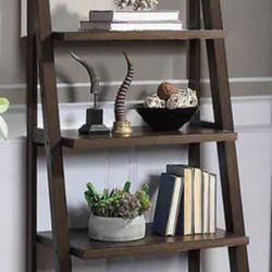 72" Ladder Bookcases Wood Brown