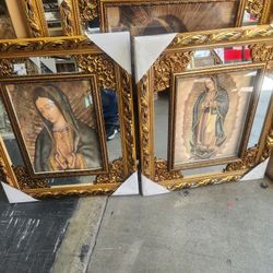 Virgen De Guadalupe MIRRORED Frame 20"X26"INCHEs SMALL Cuadro Brand New NUEVO