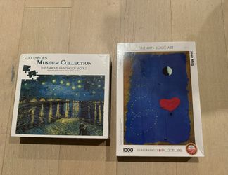 Museum collection fine art painting Van Gogh starry 2000 Joan Miro 1000 pieces brand new puzzle