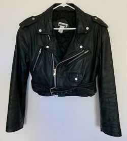 Genuine Leather Jacket Vintage 90s Biker Moto Black $110 OBO