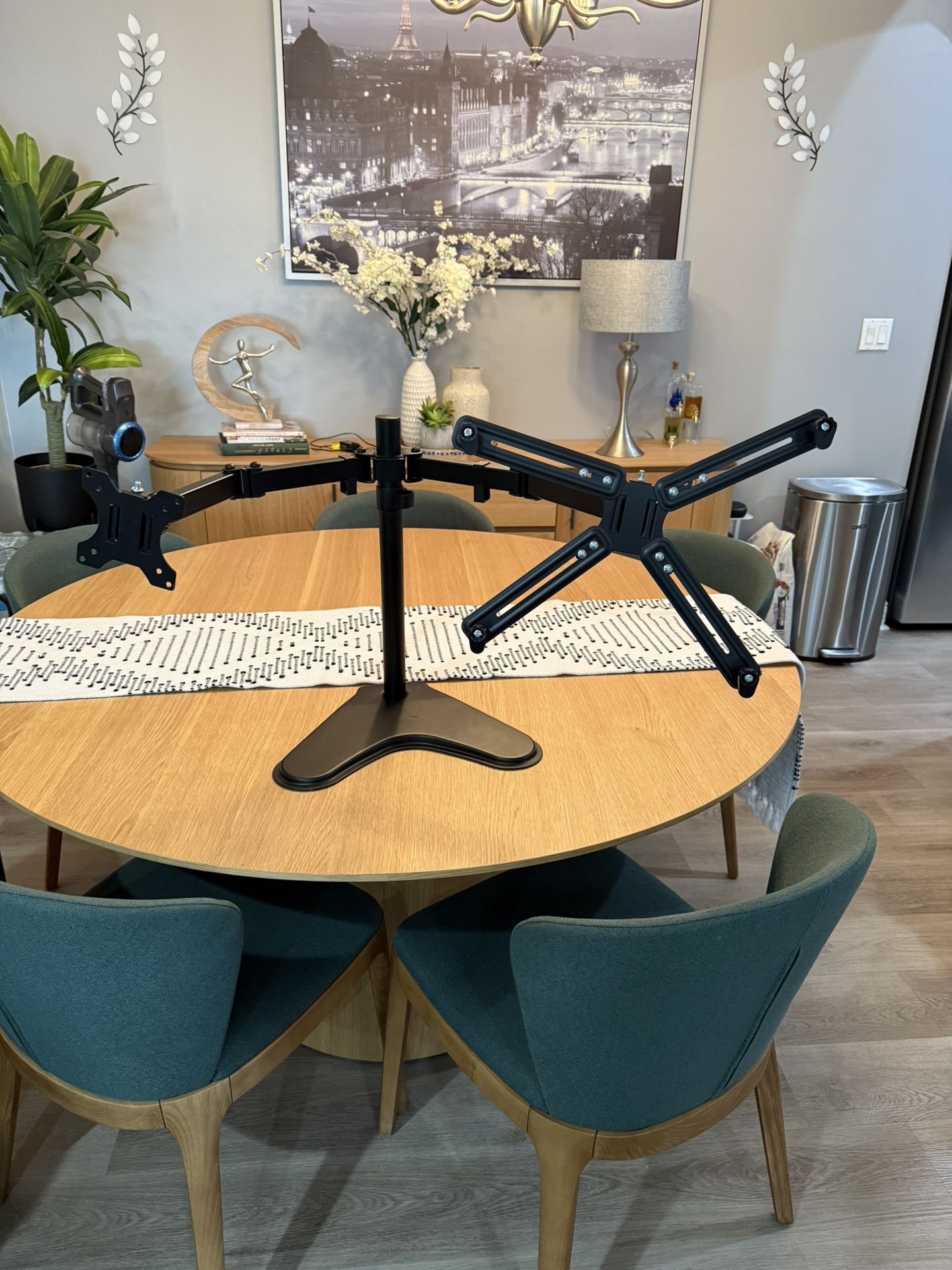 Dual computer monitor mount stand