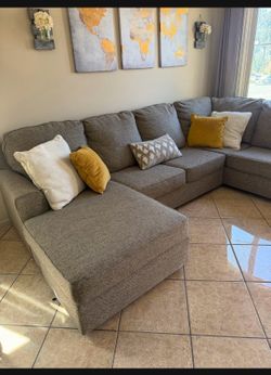 Double Chaise Light Brown Sectional couch