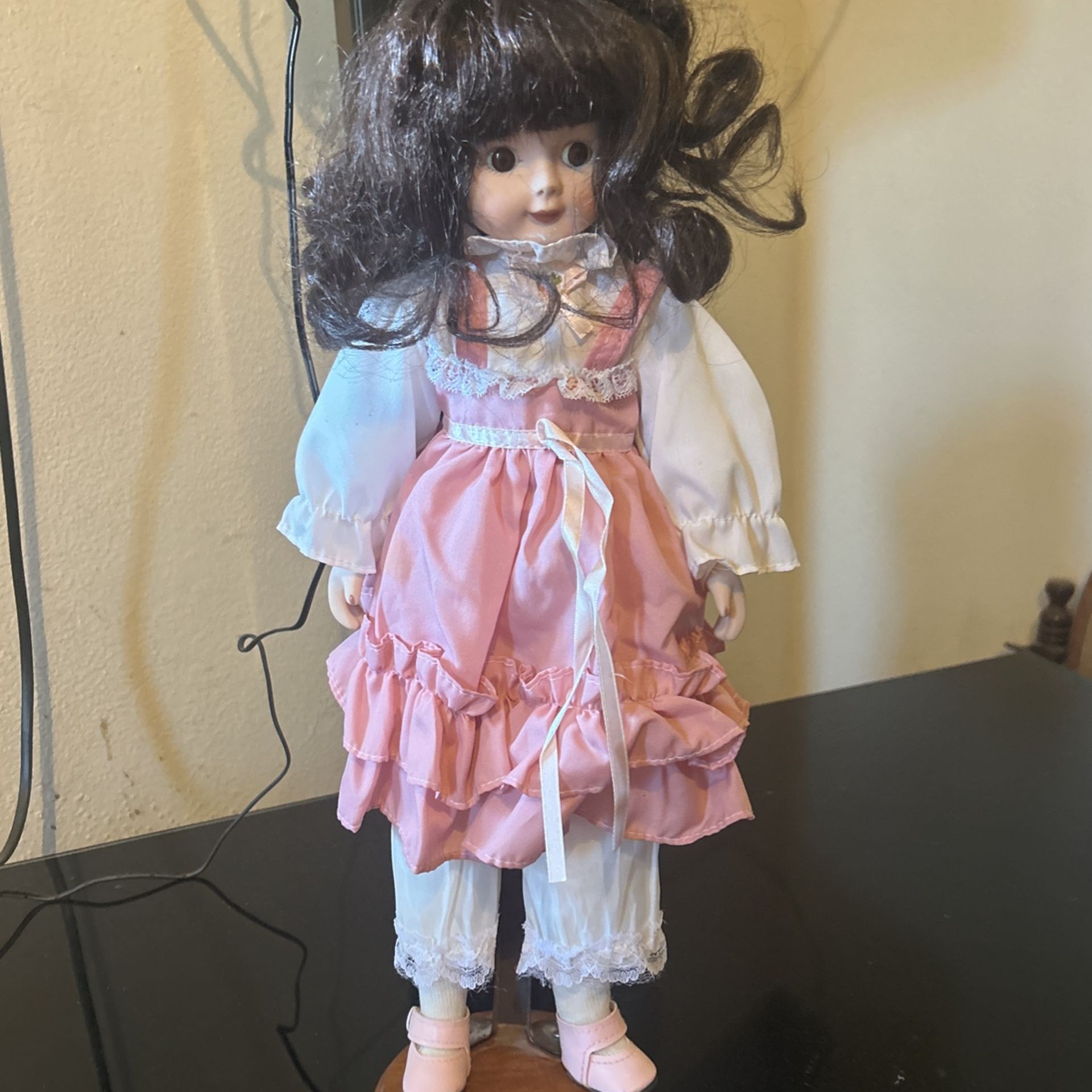 Porcelain Doll On Stand