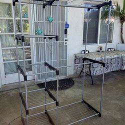 Portable Clothes Rack With Shelves