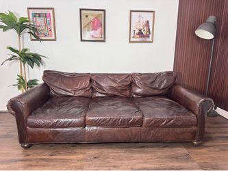 Restoration Hardware Lancaster Leather Sofa