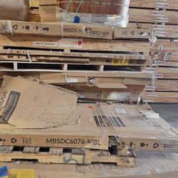 MSDC7276-MBL  WOODBRIDGE Frameless Shower Doors 68-72" Width x 76"Height with 3/8"(10mm) Clear Tempered Glass in Matte Black Finish