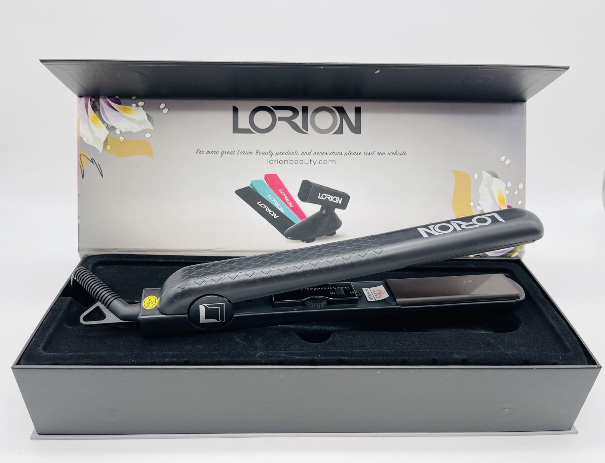 LORION Salon Grade 1.25" Ceramic Black Flat Iron Hair Straightener "NEW IN BOX"