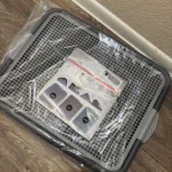 Mesh Training Toilet Potty Tray for Puppy and Small Size Dog 20.3 x 16.3 x 1.2 inch (Gray+Gray)