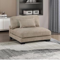 Lexicon Modular Sectional Sofa for Living Room, Textured Microfiber Armless Chair with Pillow, Units of Modular Sectional Couch, Upholstered Chair for